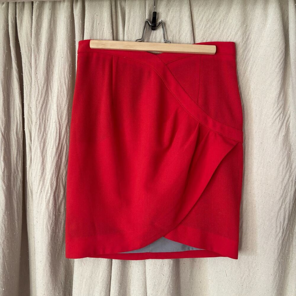 Leifsdottir Anthropologie Red Tulip Lined Mini‎ Skirt Size 8